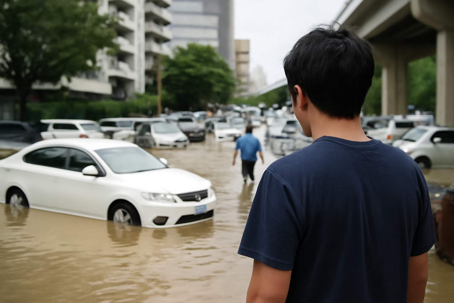 名古屋の車200台浸水、帰れない夜が現実に