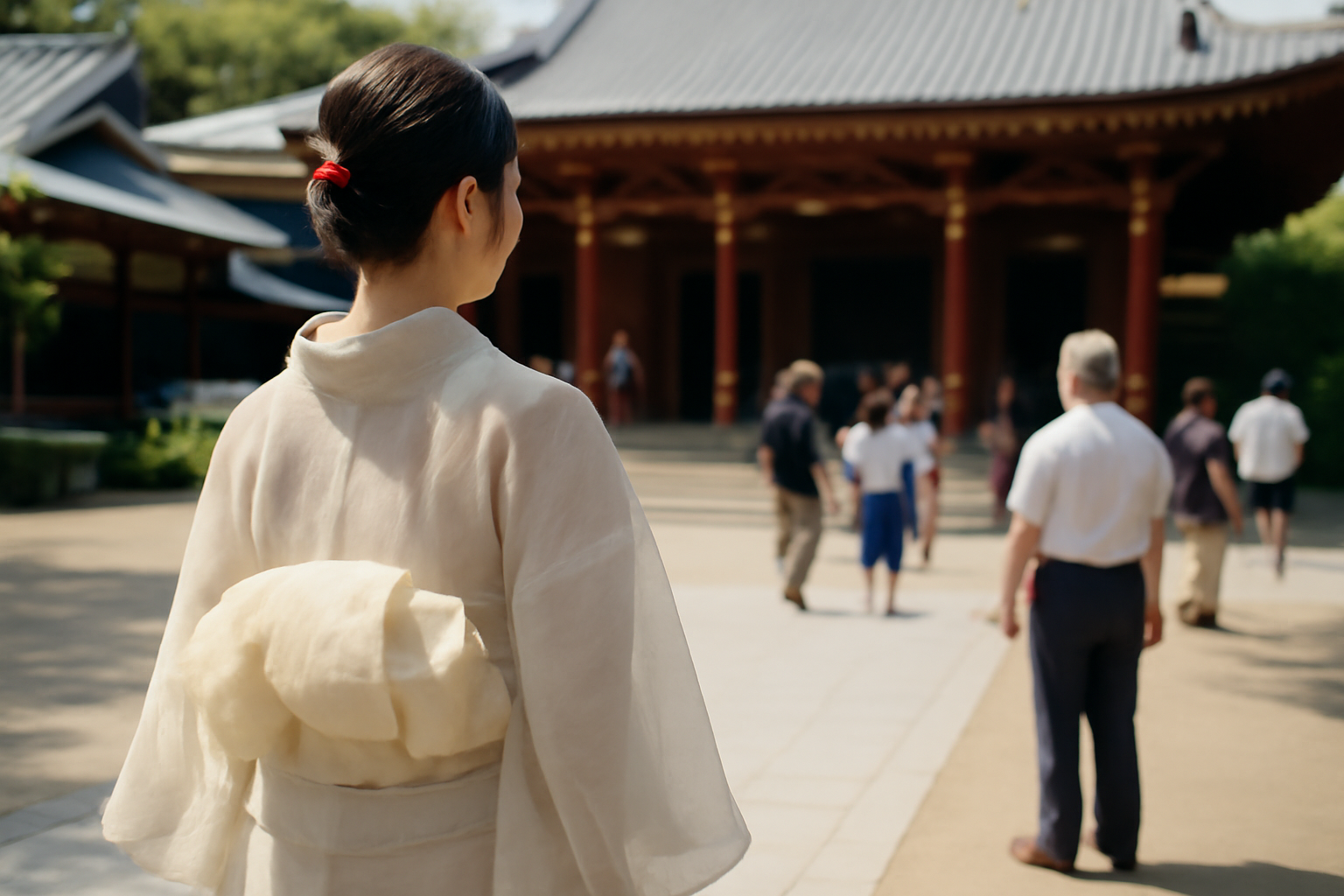 新卒女性の透け着物、お寺で褒め言葉しか飛ばん現象