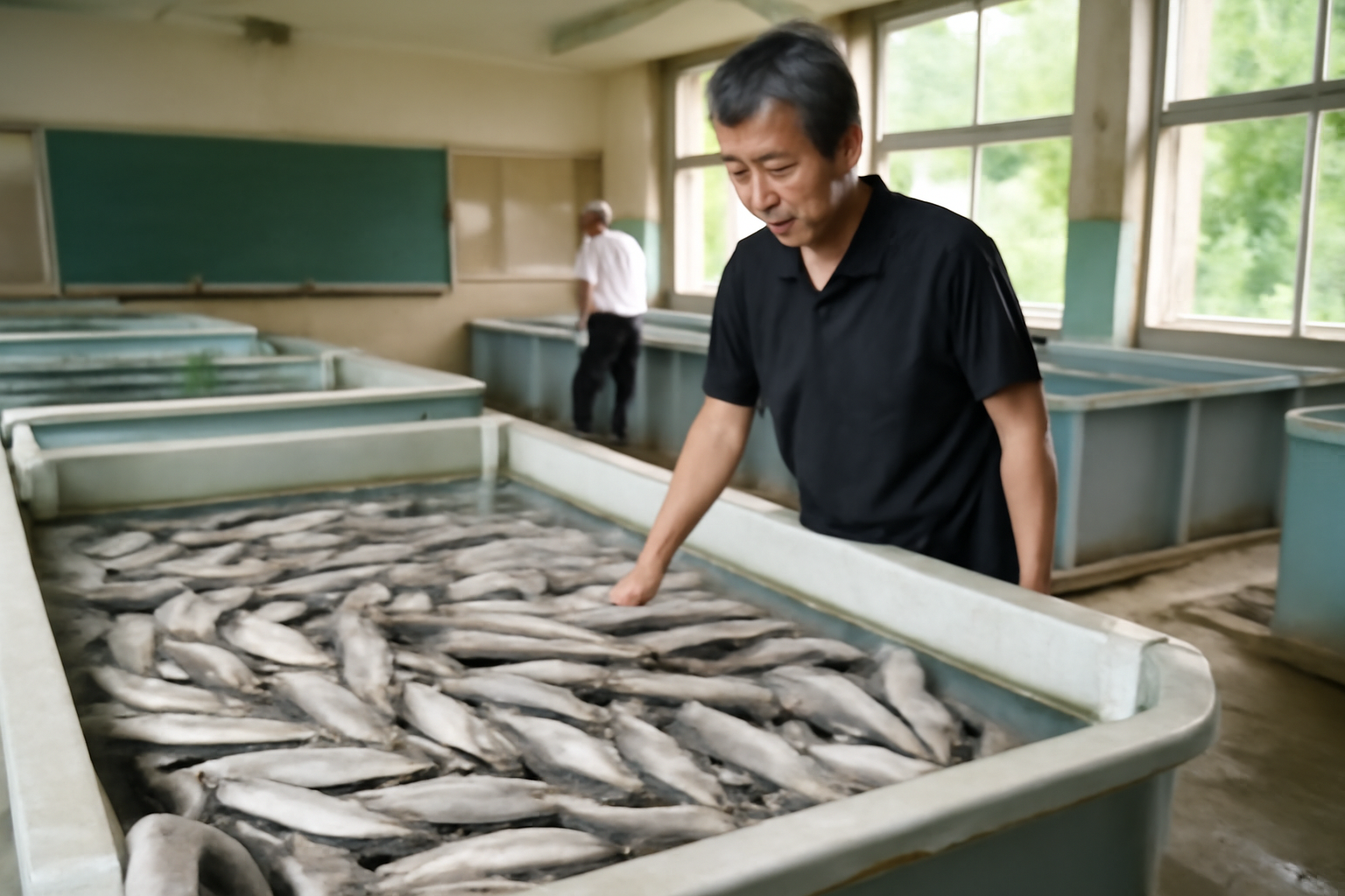熊本県八代市で地震による停電、教室養殖サーモン1200匹全滅