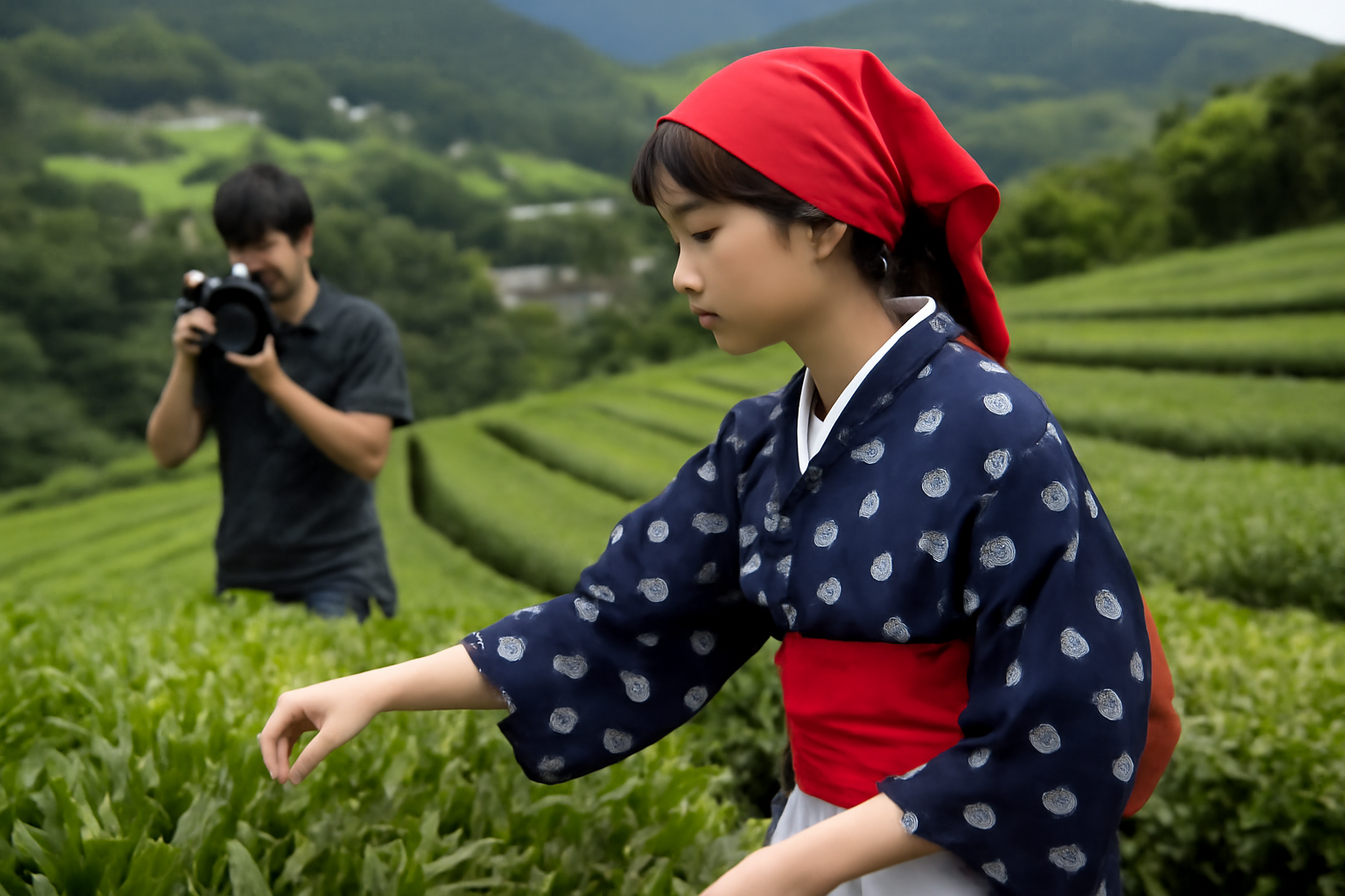 男性アイドルが静岡の茶畑で茶娘姿　ファンから驚きの声