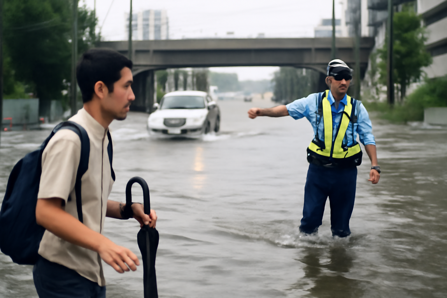 台風25号で道路冠水、連休の予定ごと流されそう
