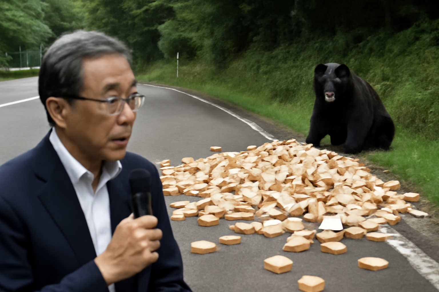 食パン不法投棄、クマ出動の偽画像に県知事ブチギレ案件