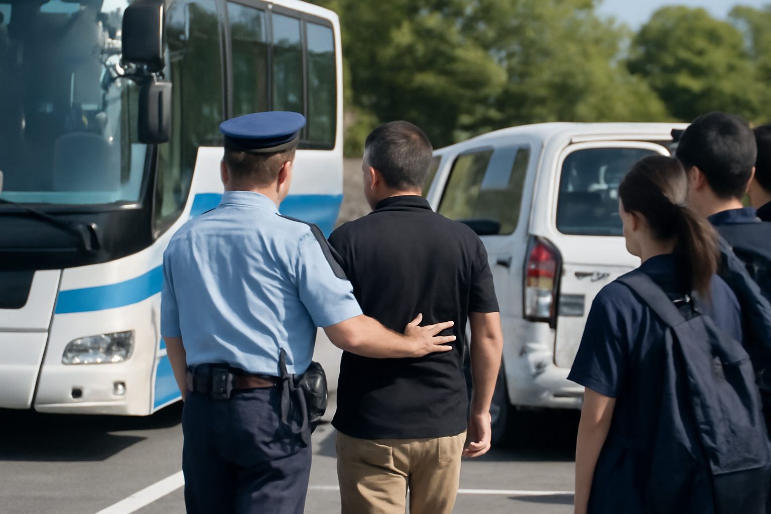 観光バス運転手が追突逃走、部活生28人は無事で運転手だけ現行犯て