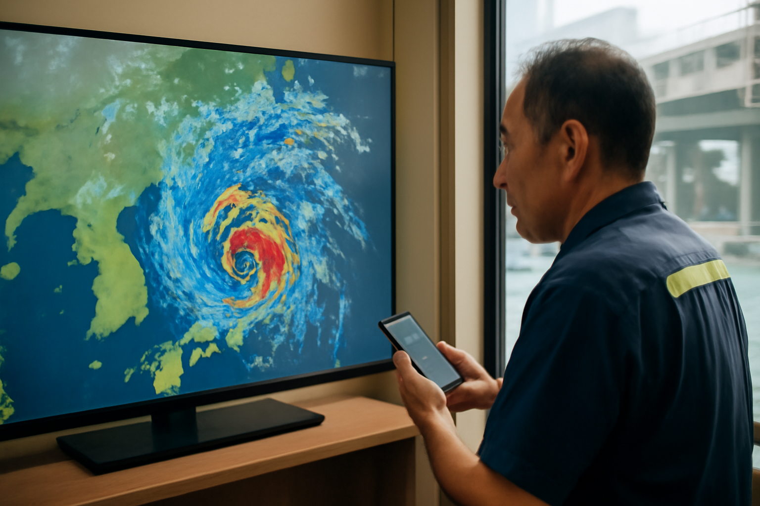台風15号上陸、午後から雨風強まるってよ