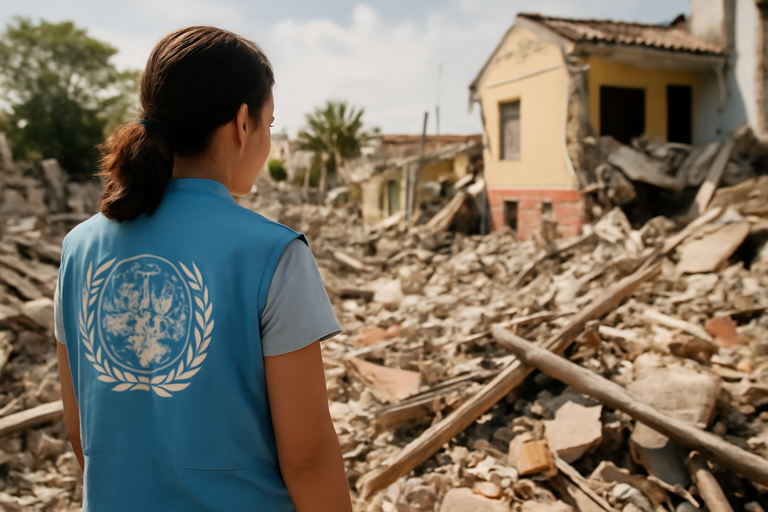 国連の地震支援10万人超、学校も家も一度に消えるなんて