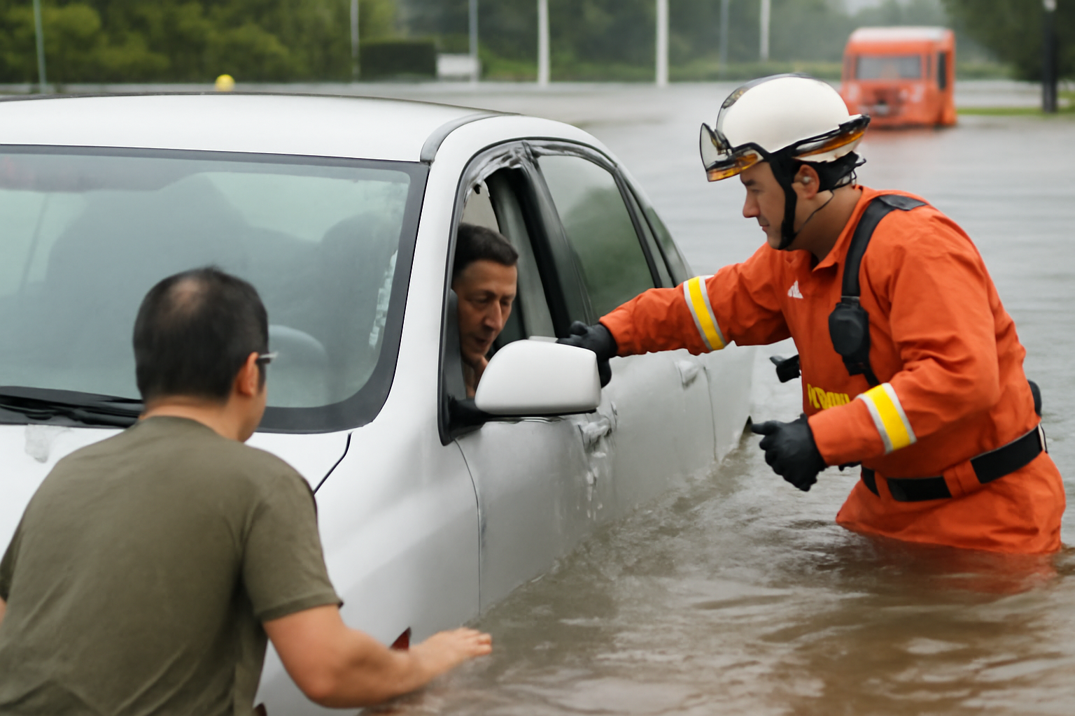 千葉の住民が沈む車救助、声より窓ガラスが早かった