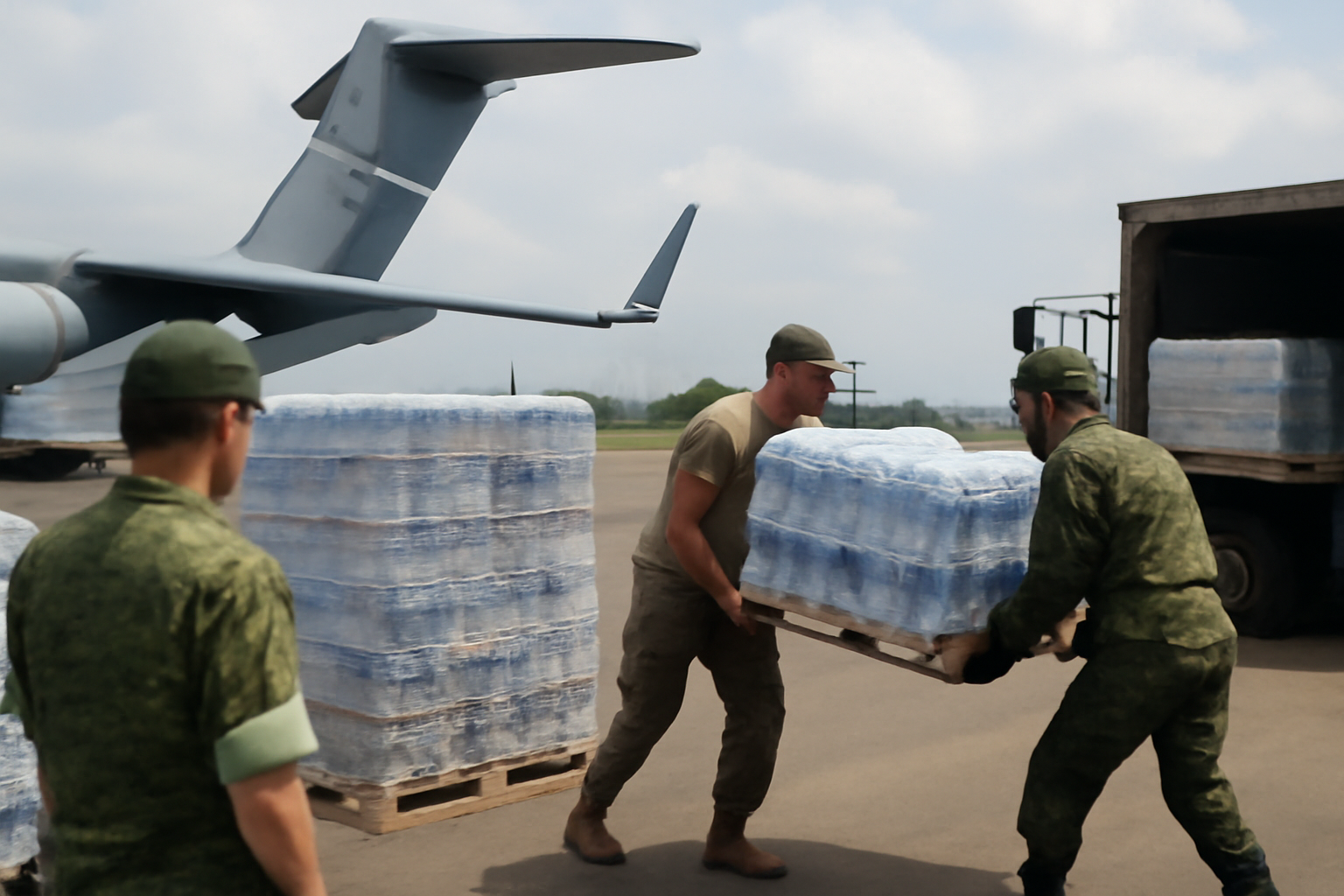 熊本地震で米軍が飲料水16トン支援 自衛隊が現場配送調整