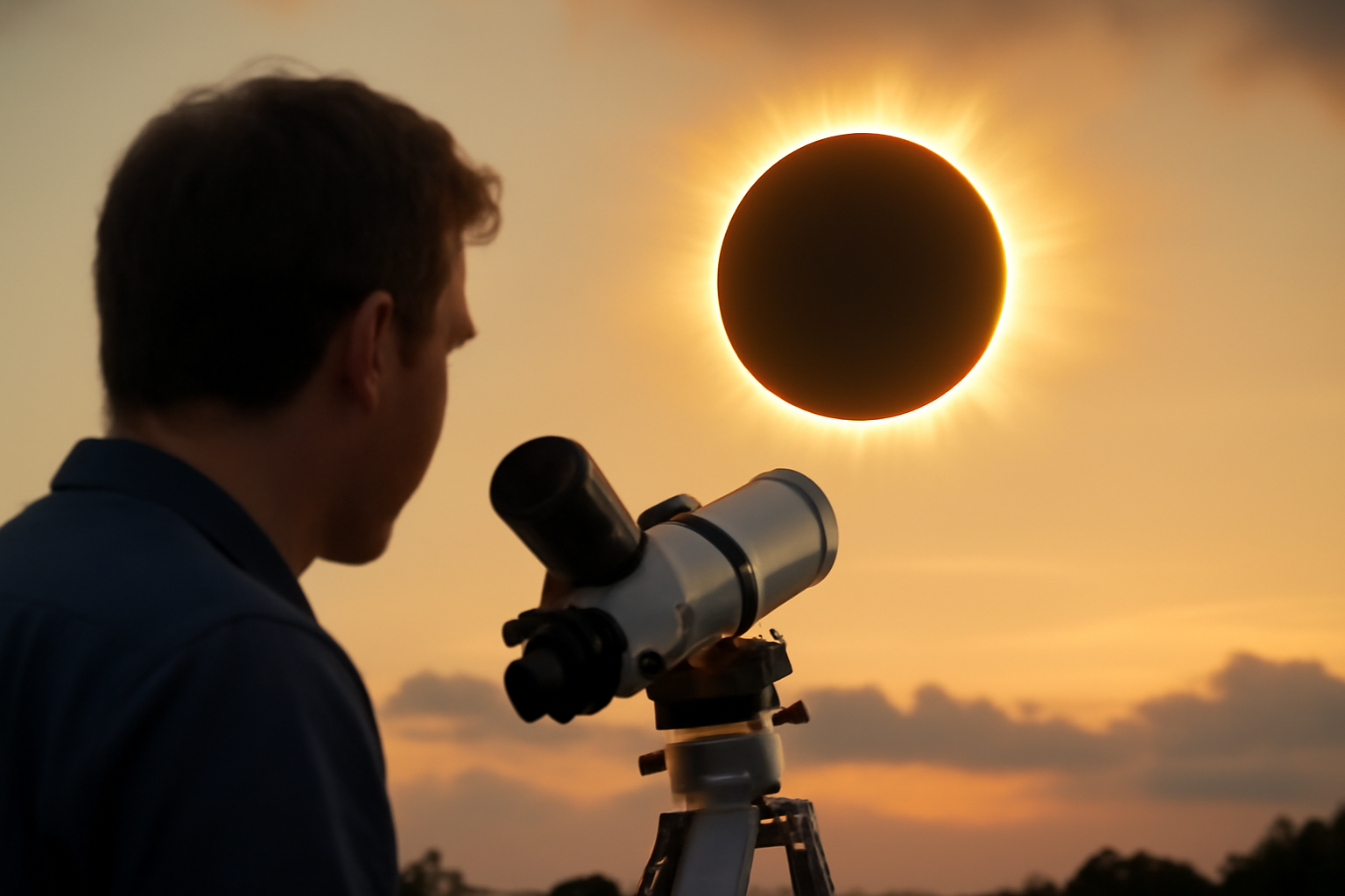 皆既日食が金色、NASAも「煙と夕日で映えすぎやろ」