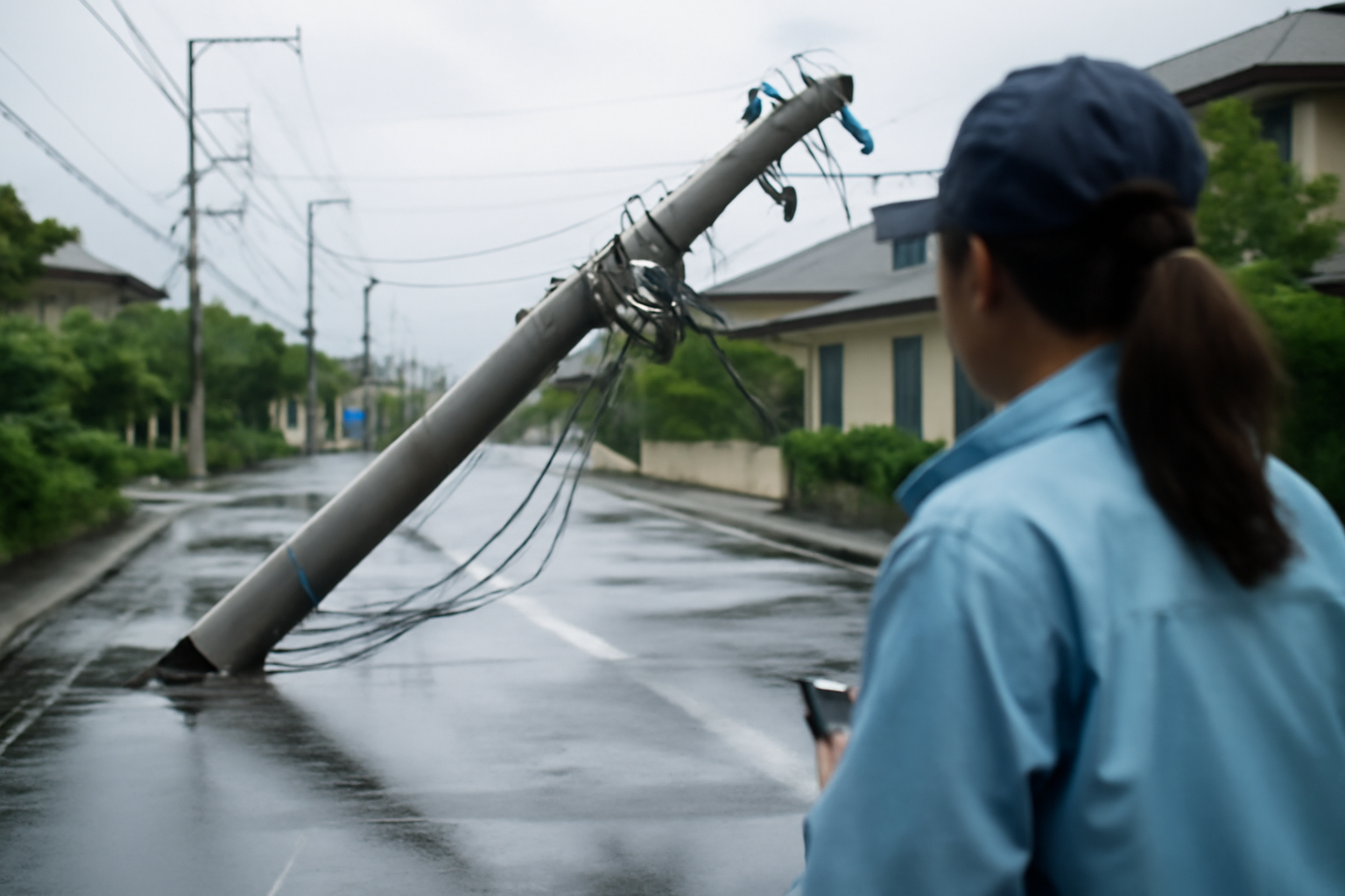台風25号で電柱倒壊も、風速の現実がえぐい