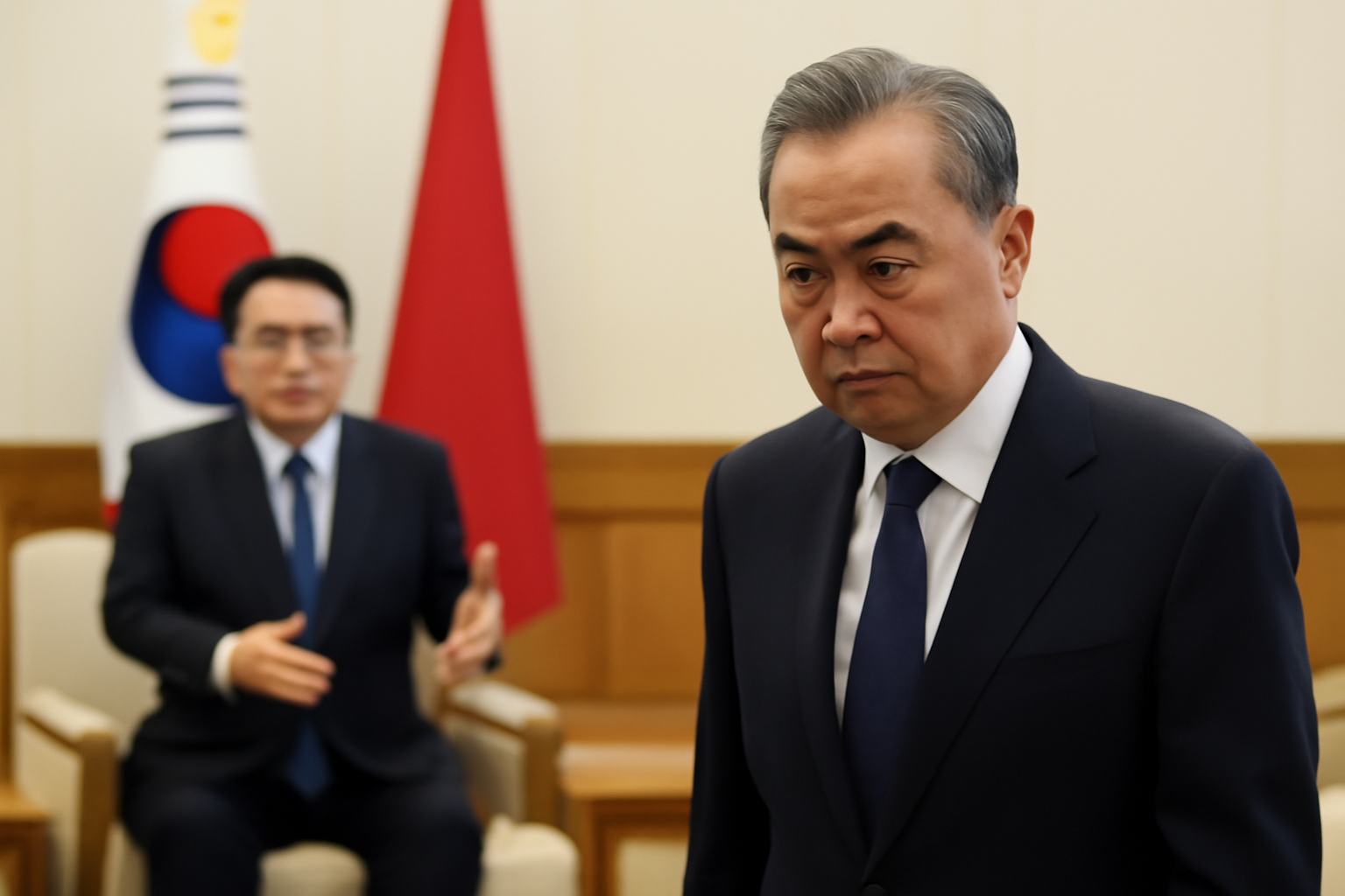 中国の王毅外相、韓国詣でで焦り隠せてないやん