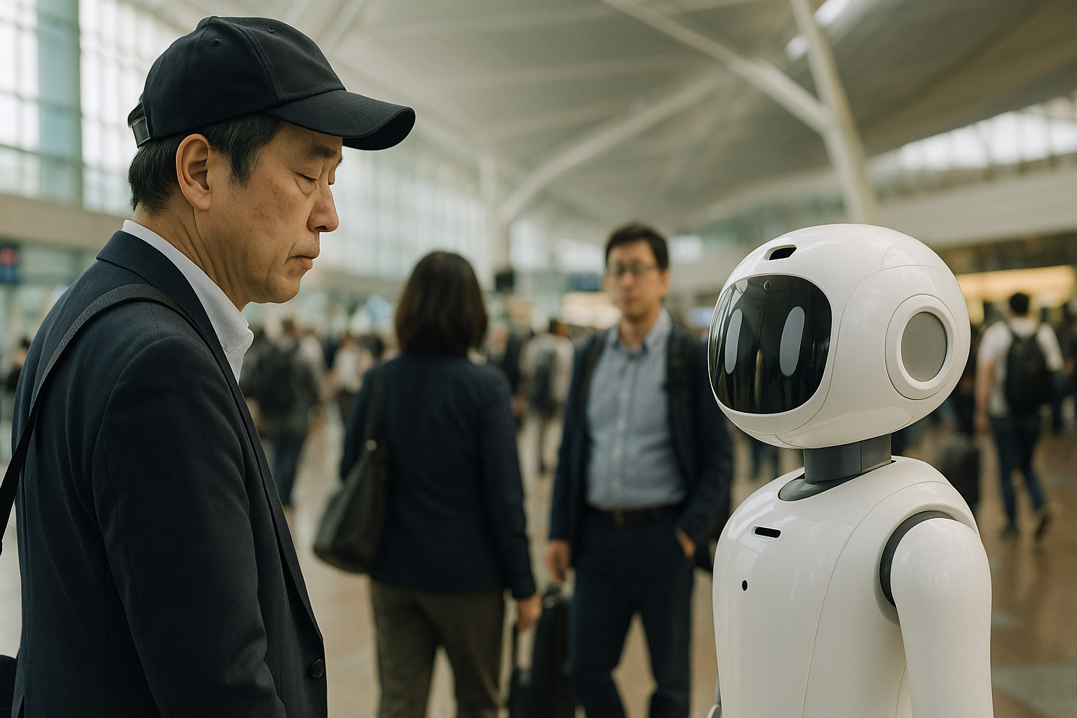 羽田空港のロボット、絶妙な距離感で動く