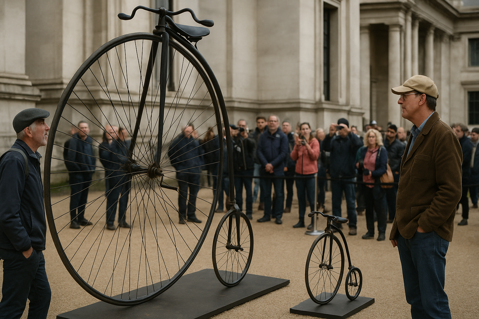 ロンドン公開、世界最大と最小の奇妙なペニーファージング自転車