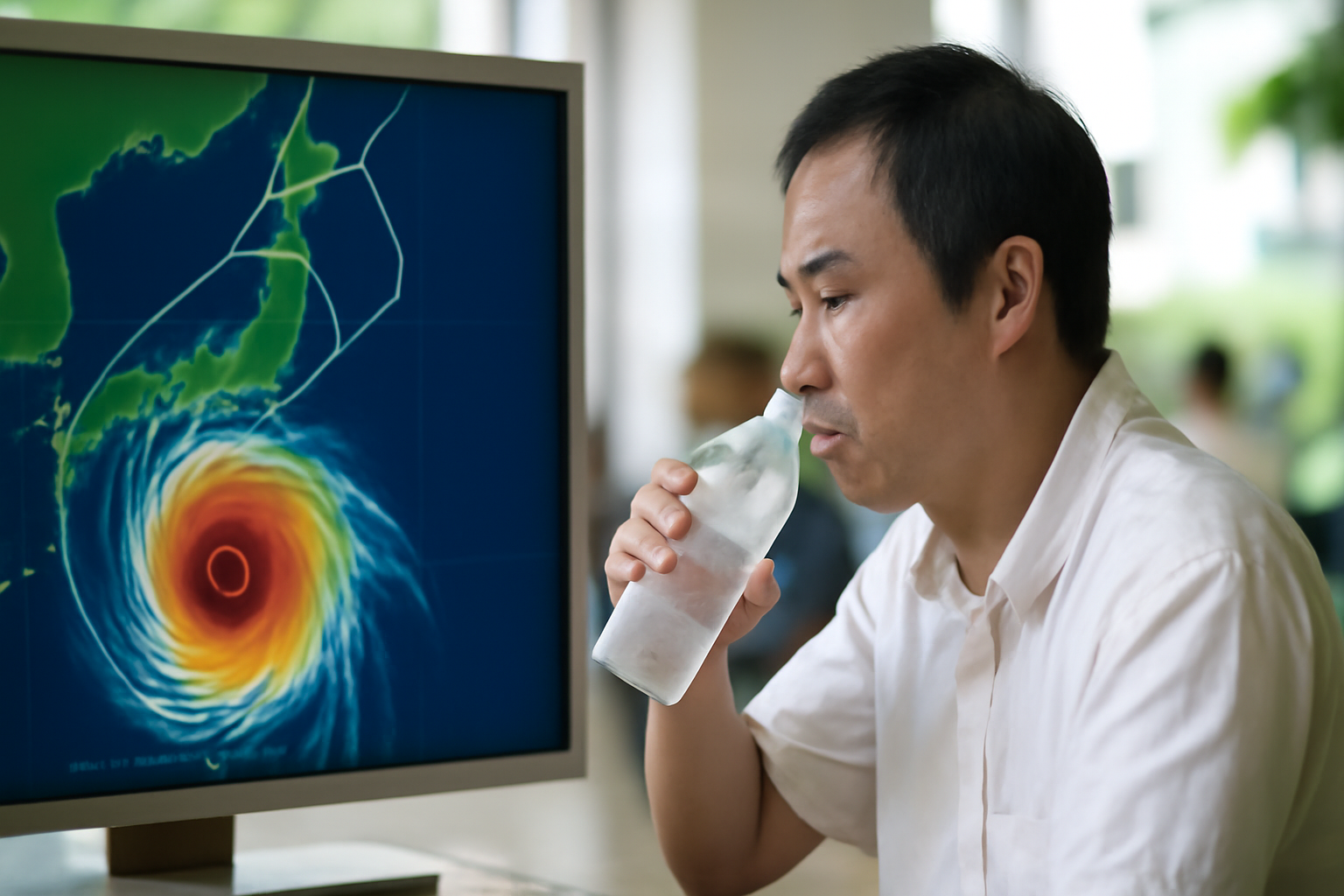 台風18号接近、熱中症対策までワンセットなのか