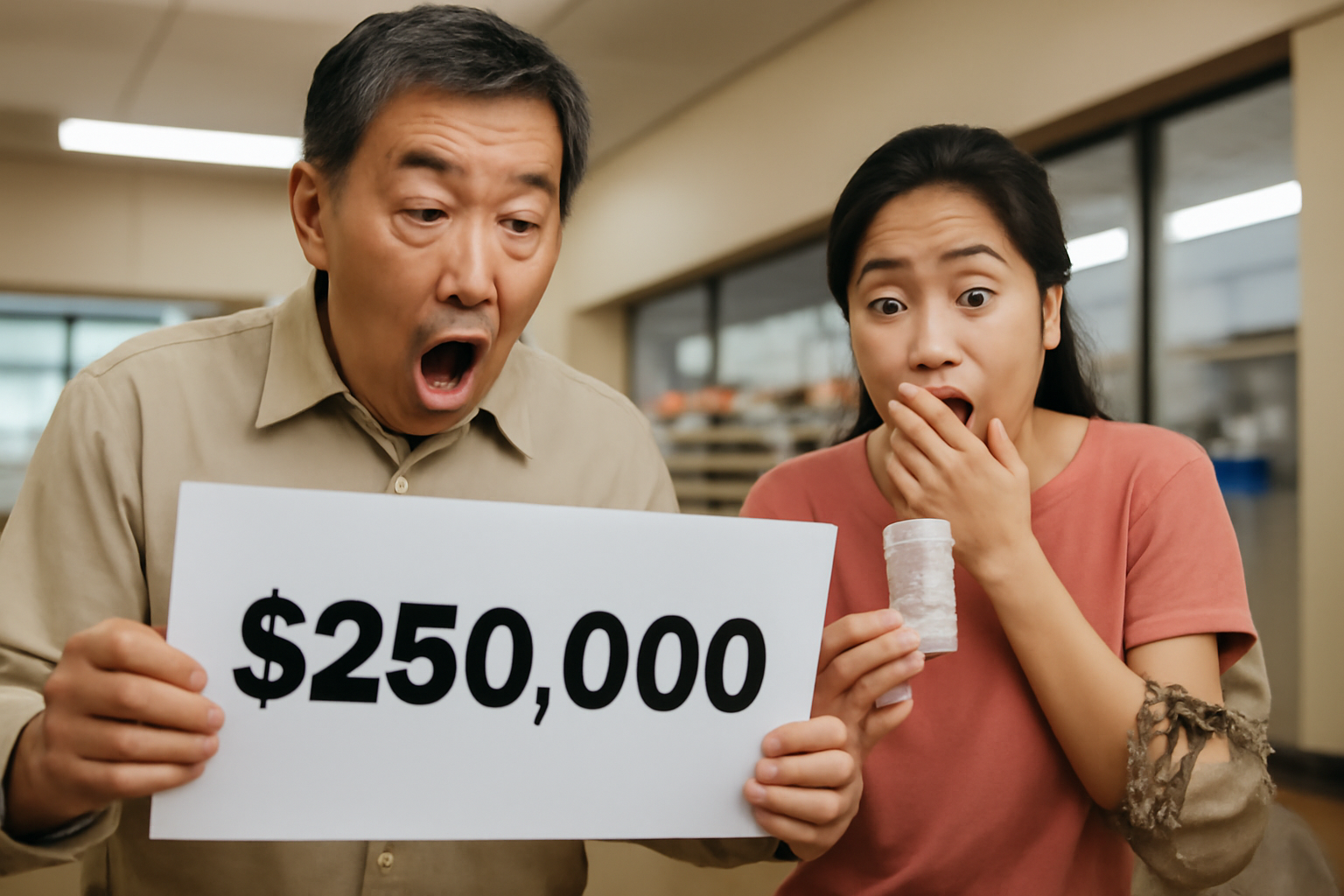 宝くじ25万ドル当選、妻の「やめるな」で人生変わるかよ