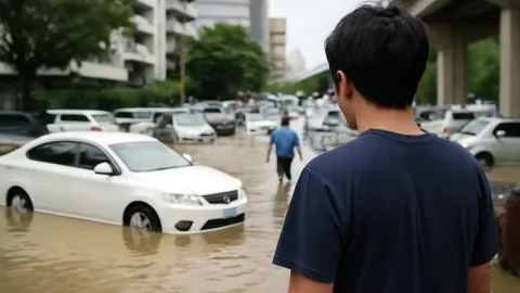 名古屋の車200台浸水、帰れない夜が現実に