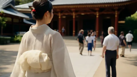 新卒女性の透け着物、お寺で褒め言葉しか飛ばん現象