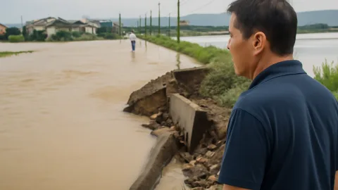 福井で20河川が氾濫、道路・農地冠水や護岸損傷