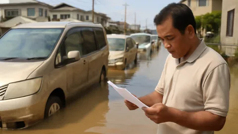 車の水没ラッシュ、保険5割でローン組は泣いてるって