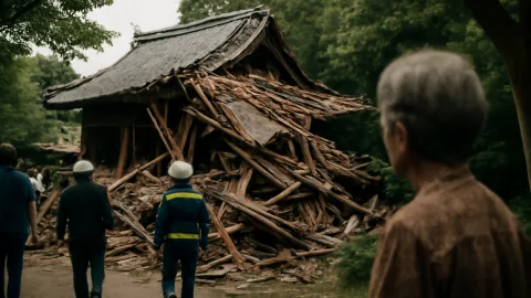 松浜軒まで崩れる地震、文化財も命も紙一重だったな