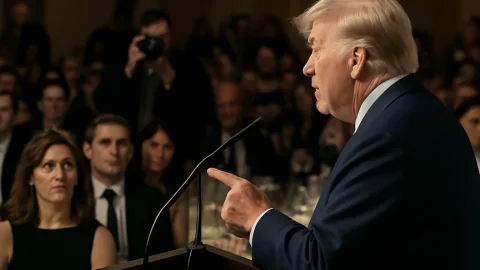 仕切り直し夕食会、トランプ氏の批判ターゲットはまた記者ｗ