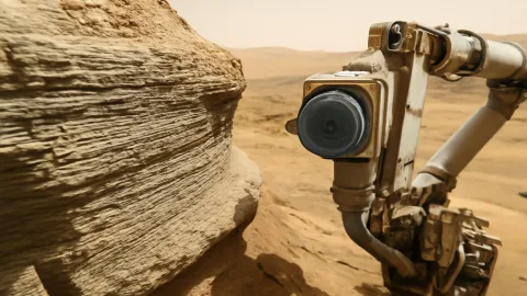 キュリオシティの火星岩撮影、地層の細かさにツッコミ入れたくなる