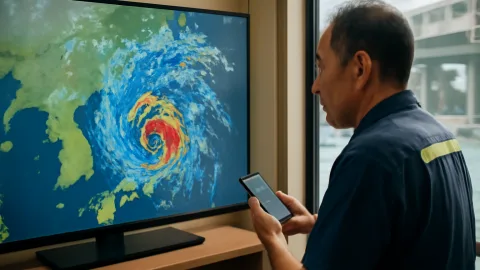 台風15号上陸、午後から雨風強まるってよ