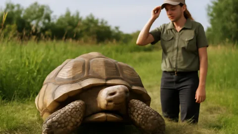リクガメ20キロ脱走、カナダの湿地スタッフも二度見案件やん