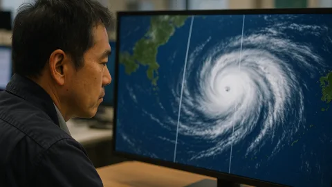日付変更線、今度は台風が先に渡ります