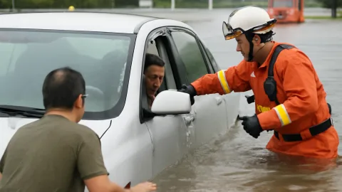 千葉の住民が沈む車救助、声より窓ガラスが早かった