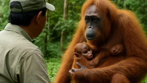 オランウータン母になる、密売ルートの負けっぷりご覧ください