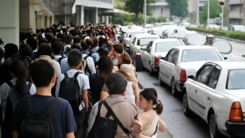 千葉駅徹夜組、タクシー列が帰省ラッシュ超えたかも