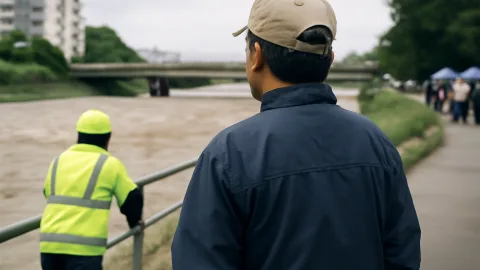 大雨時は川や用水路に近づかず、早めの安全確保を
