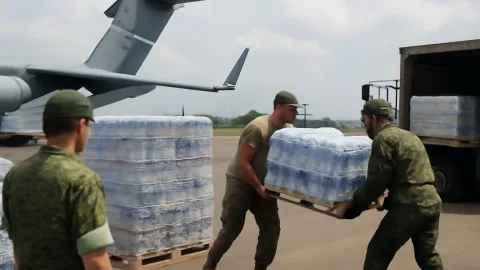 熊本地震で米軍が飲料水16トン支援 自衛隊が現場配送調整