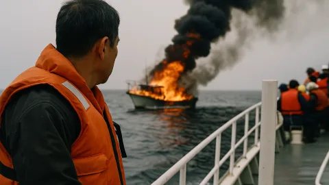 沈むまで全員セーフ、釣り船の火事対応スピード感