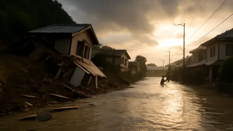千葉県で今年3度目の台風25号被害、土砂崩れと浸水続く