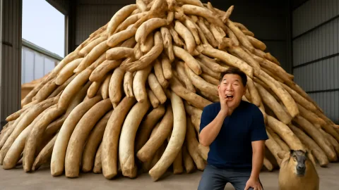 タイの野生動物保護当局が象牙400点押収、コンテナの隠し技に呆れる