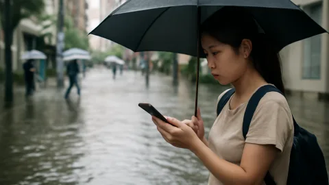 関東の大雨、Xまとめ見ても靴下は乾かんて
