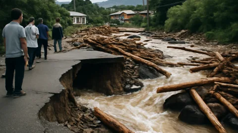屋久島町の大雨被害、道路ごと水に流される現実