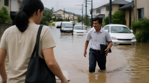 2026年8月福井県大雨で冠水と車立ち往生続発