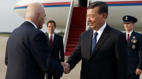 アメリカ大統領が空港で習主席出迎え、接待モードMAXかよ